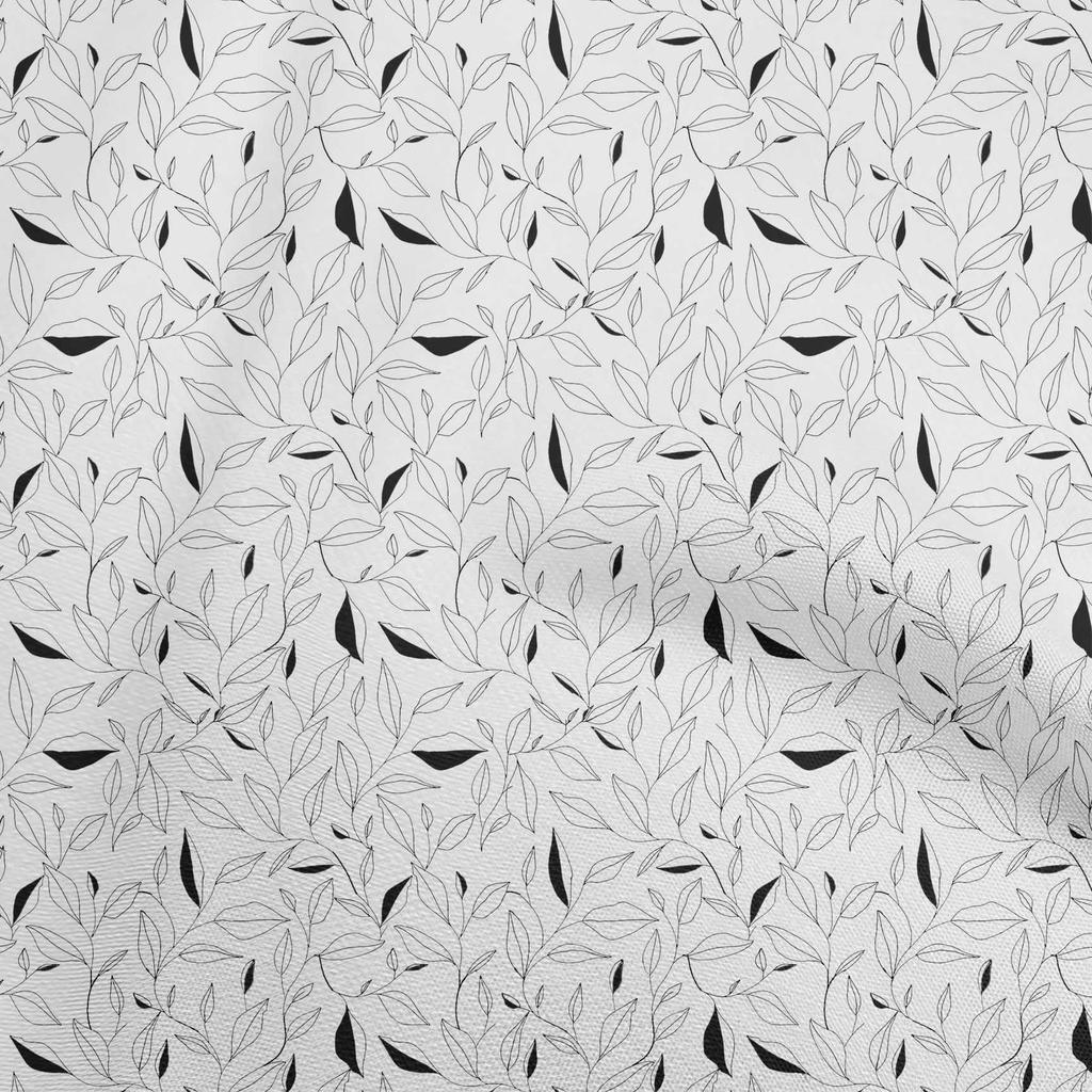 oneOone Cotton Flex Brown Fabric Line Drawing Leaf Sewing Material Print Fabric By The Yard 40 Inch