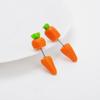 Soft Clay Carrot Temperament 3D Animal Earring Cartoon Stud Earrings Women Jewelry Korean  Earrings