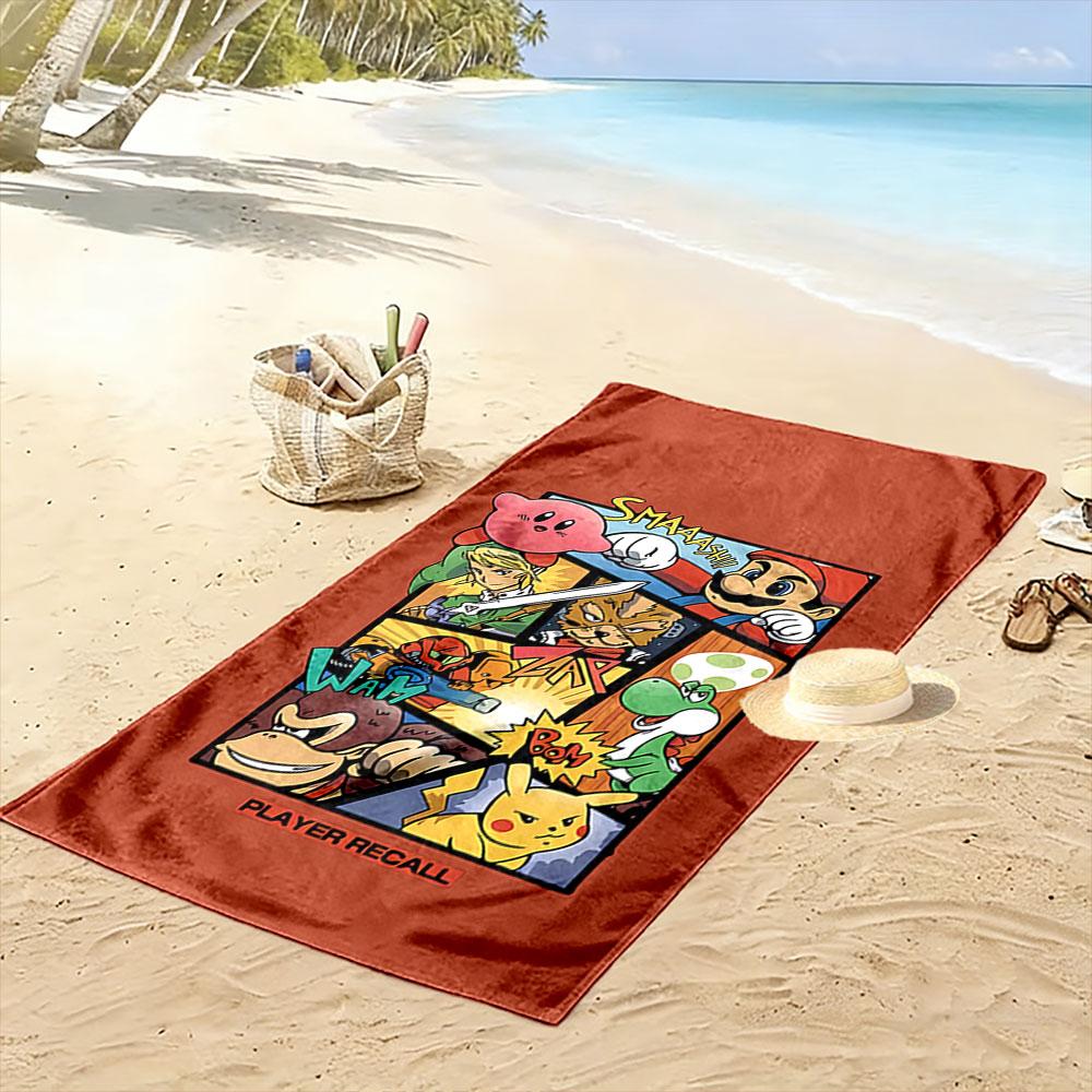 Cartoon Game Characters Towel Beach Towel Quick-drying for Travel Outdoor Sports Jogging Beach and Swimming