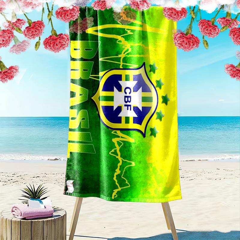 CBF Brasil Print Beach Towel, Large Soft Quick Dry Towel for Beach Camping Swimming