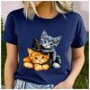 Bumbac Grafică Câine Corgi Vesel Desen Animat Tricou Femei Pufos Pui Welsh Corgi Stăpân Animal de Companie Top Zilnic Casual cu Mânecă Scurtă