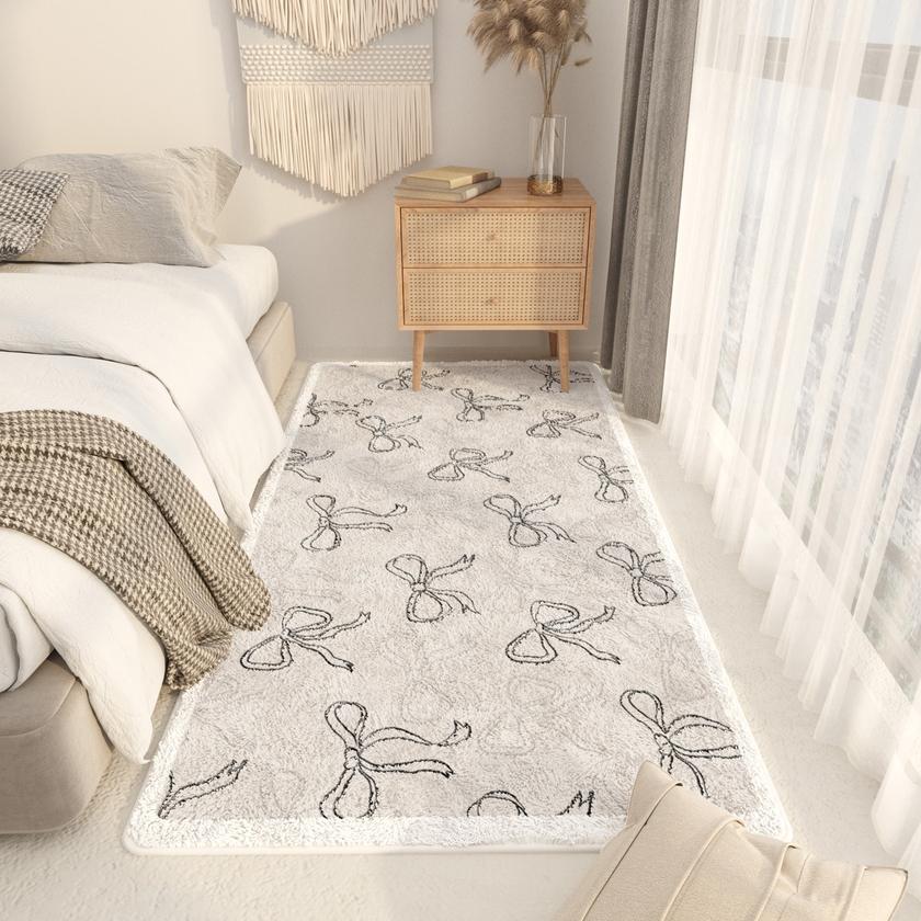 Ins Thicken Plush Bedroom Rugs Fluffy Soft Washable Carpet for Living Room Decoration Cute Bedside Floor Mat