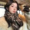 Polyester Thick Knitted Scarf Cold Proof Fall Winter Scarf Diamond Pattern Scarf  Outdoor Activity