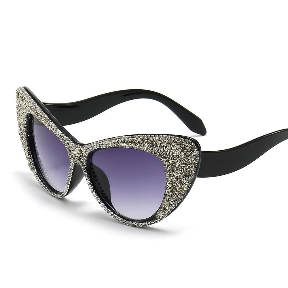 Classic Oversized Cat Eye Diamond Cake Sugar Sun Glasses Glasses Wome For Female Luxury Designer Style Style Punk Elegant Sun Eyeglasses Shades