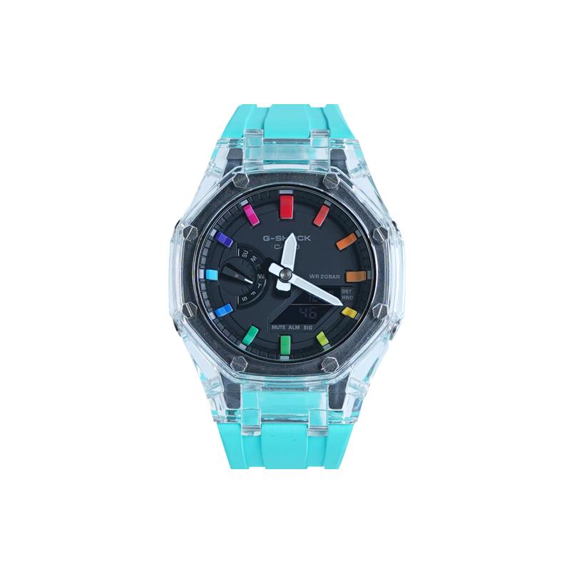 Casio Чоловічий Чорний Годинник Серії 48.5 мм з Подвійним Рідкокристалічним/Аналоговим Дисплеєм GA-2100-1A-