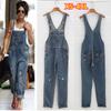 Kvinner Løse seler Lomme Lange bukser Uformell Streetwear Hole Denim Jumpsuits Midje Rette jeans Rompers