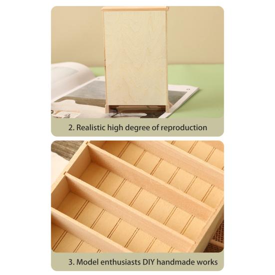 Poppenhuis Mini Boekenkast Plank 1/12 Schaal Wit Modern Woonkamermeubilair voor Poppenhuis Bibliotheek Kantoor Decor Miniatuur Houten Display Stand