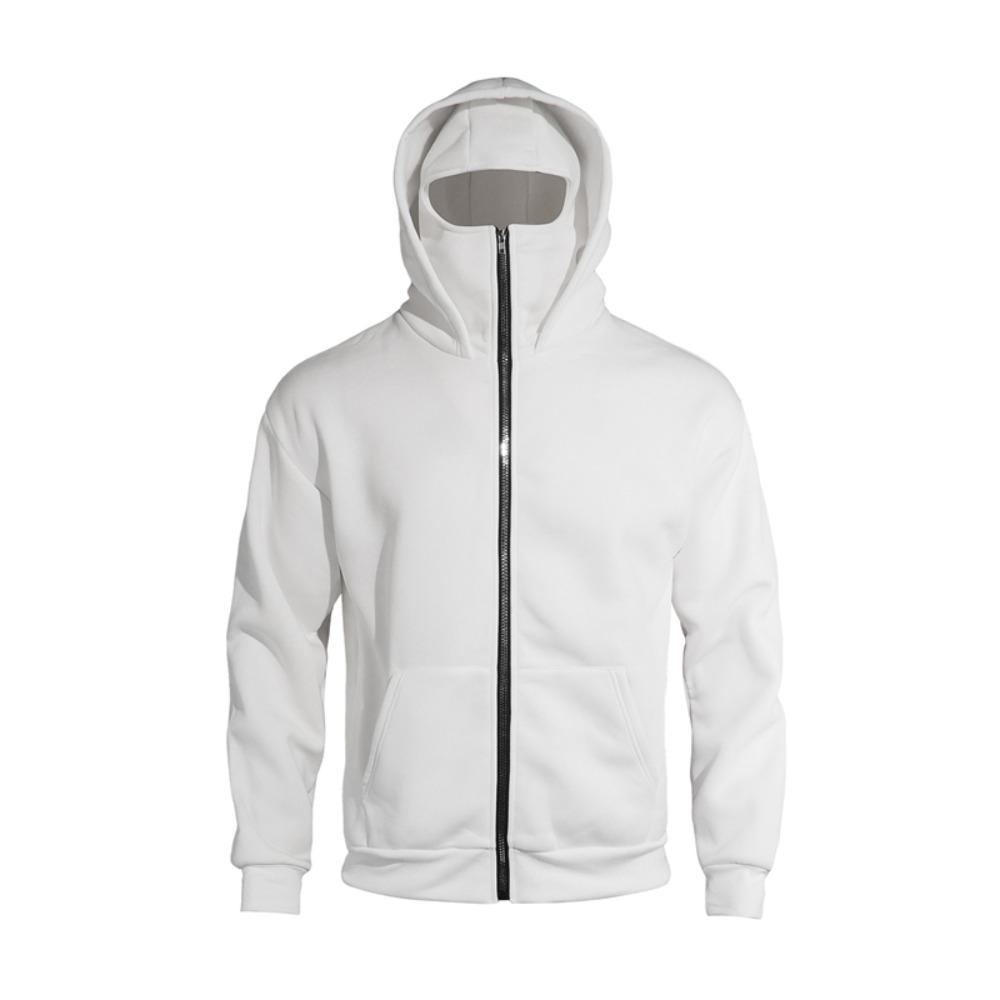Plain Design Hooded Zip Up Double Hood Sweatshirt for Men Women Autumn Winter Ins Style Couple Matching