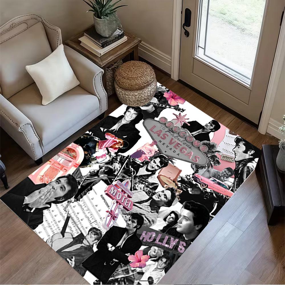 Elvis Presley Performance Floor Rug Office Rug Design for Entryway Game Room Living Rooms Kitchen Antislip Carpet Office Home Decor