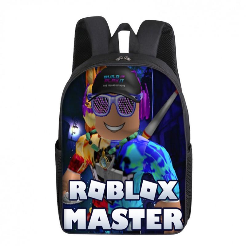 Roblox Kinder Schulrucksack Jungen Mädchen Leichter Oxford-Stoff Zweigurt-Tasche Mit Luftgepolsterten Trägern