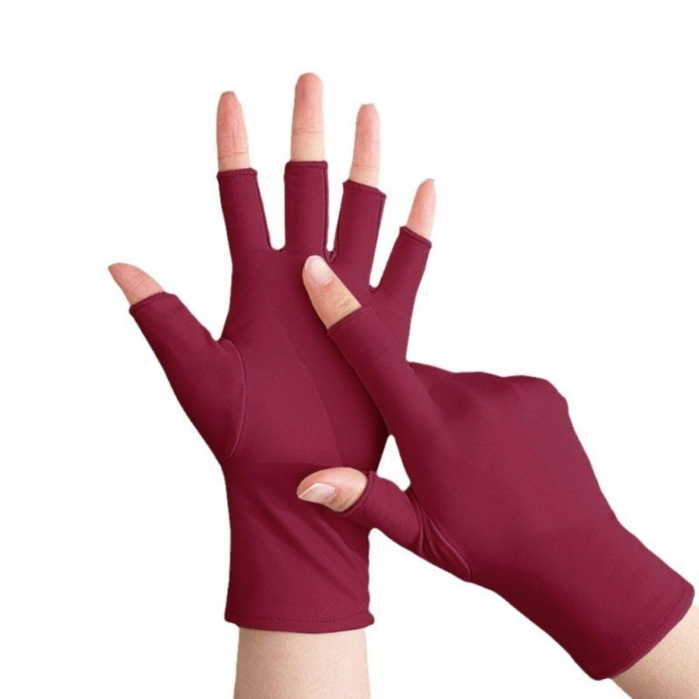 Breathable Riding Driving Gloves Anti-UV Ice Silk Gloves New Sunscreen Gloves  Women