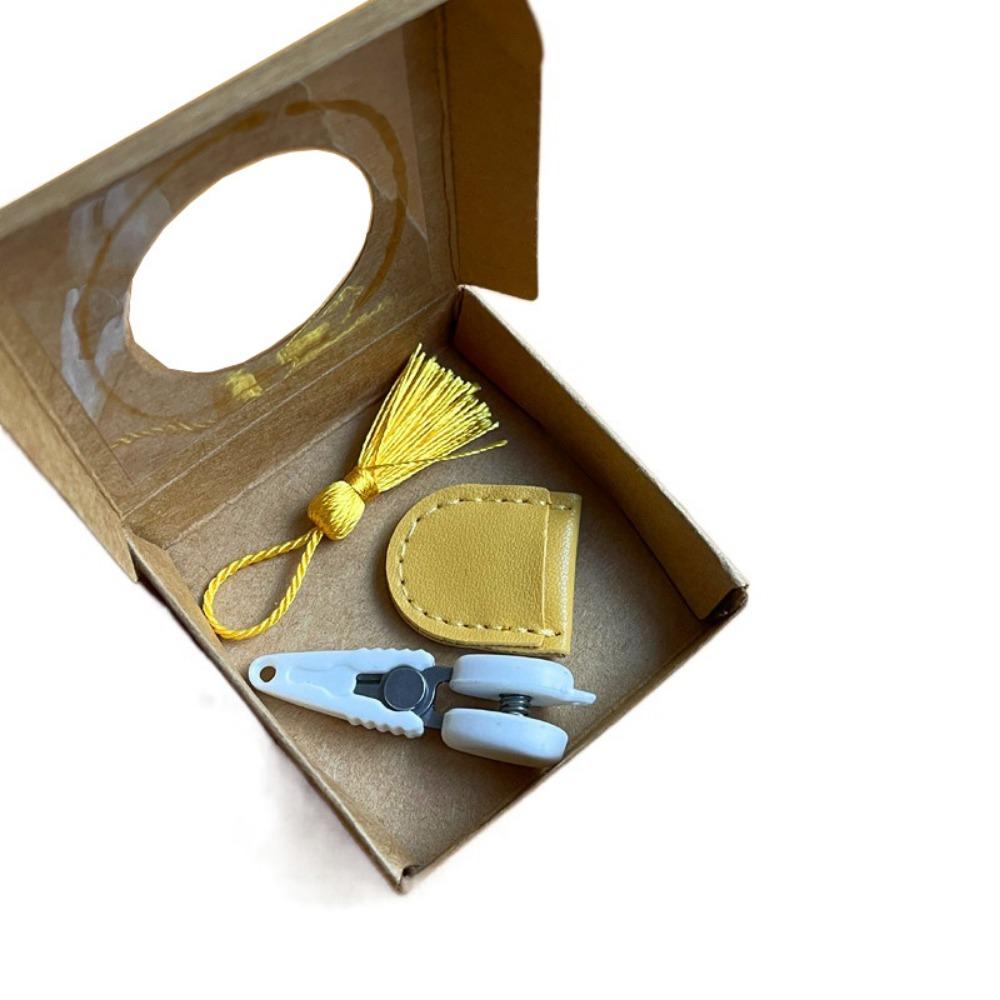 High Precision Art Mini Scissor Protective Cover Portable Small Thread Cutting Tool Straight Tip with Tassel