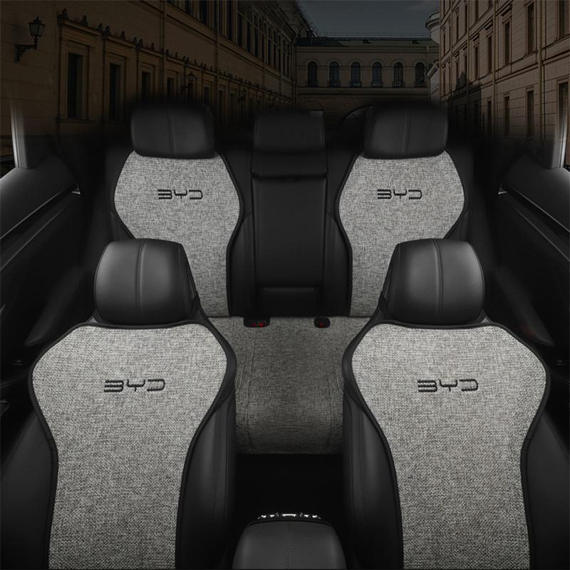 Κάλυμμα καθίσματος αυτοκινήτου για BYD Atto 3 Yuan Plus λινό αναπνεύσιμο μπροστινά πίσω καθίσματα Μαξιλάρι 4 εποχών Universal Auto
