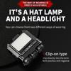 LED Headlamp Rechargeable Cap Light with Motion Sensor IPX4 Waterproof 180-Degree Rotatable Clip-on Flashlight Outdoor Hat Light