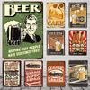 Retro Auto Bier Vintage Metall Blechschild Poster  Perfekt für Bar Café Küche Balkon Deko  Klassische Wandschilder für Heimdeko