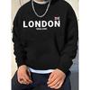 Men's Fashion Simple Design with British London Flag Pattern Print, Suitable for Home, Team, Outings, Friend Gifts, Daily Casual Sweatshirt