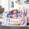 Name Individuell Gabby Puppenhaus Druck Flanell Decke Hohe Qualität Warm Bequem Überwurf für Alle Jahreszeiten Perfekt für Geschenke Heimdeko