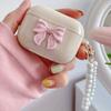 Beige Pink Butterfly Pearl Chain for AirPods Pro1/1/1 Generation Apple Bluetooth Wireless Headset Protective Case