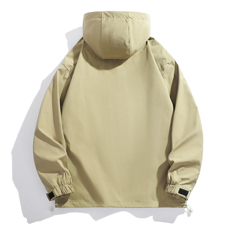 Spring and Autumn American Loose Semi-Zipper Jacket Couple Tooling Windproof Water-proof Jacket Men