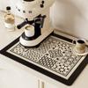 Printed Dish Drying Mat Super Absorbent Coffee Drain Pad Tableware Draining Pad Quick Dry Rug Kitchen Dinnerware Placemat