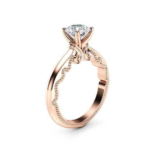 Real 14k Rose Gold Jewelry Diamond Ring Women Bague Homme Gemstone Anillos Bijoux Femme Jewellery Bizuteria Gold Rings Jewelry