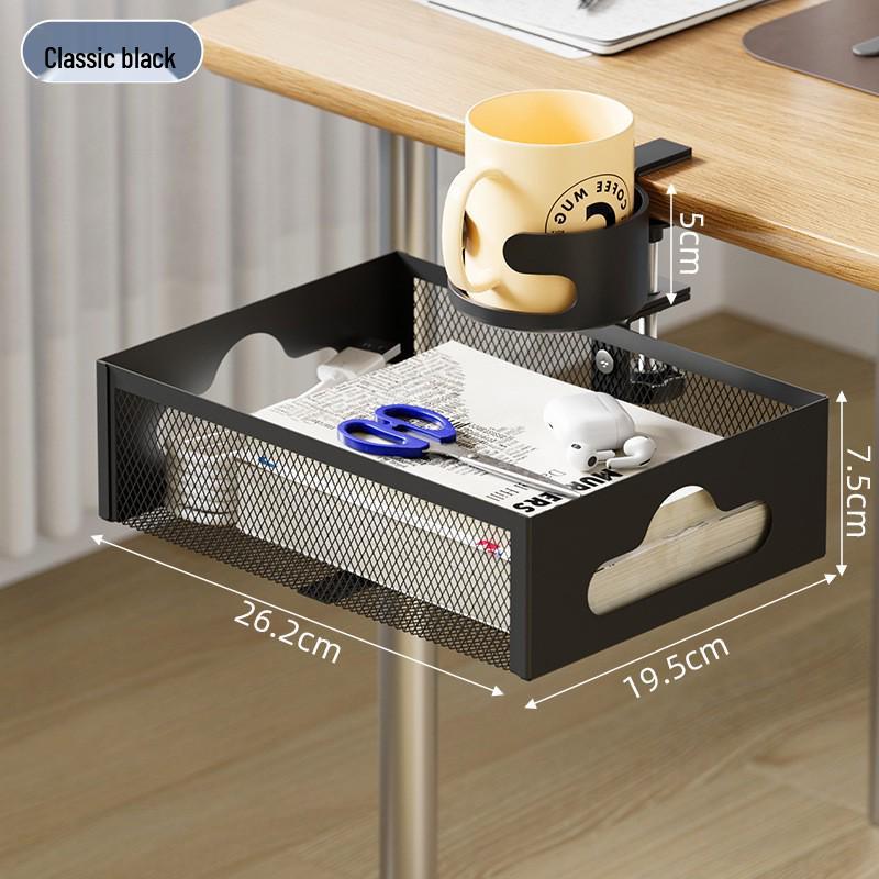 Under-Table Cable Organizer & Punch-Free Storage Box - Desk Wire Rack