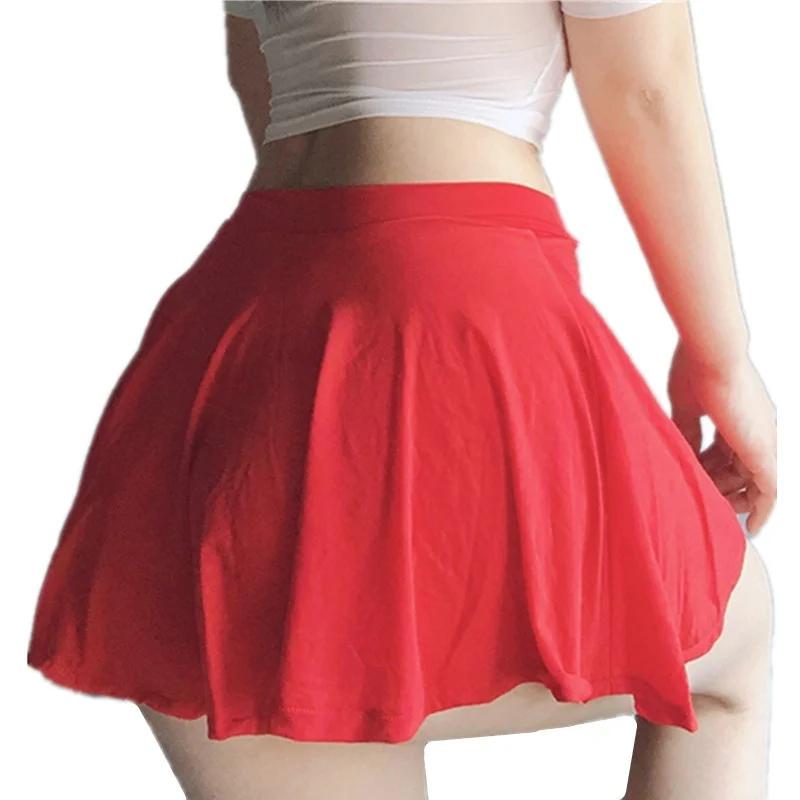 Mode Korean Japan Mädchen A-Linie Plissee Mini Kurze Röcke Sexy High Waist Schwarz Rock für Damenbekleidung