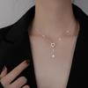 Exquisite 925 Sterling Silver Five-Pointed Star Necklace for Women Shiny Zircon Star Pendant Clavicle Chain for Girl