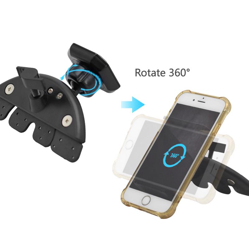 360 Magnetic Car Phone Mount Holder Universal Car CD Player Slot for iPhone Tablet GPS Car Cell Mobile Smartphone Stand