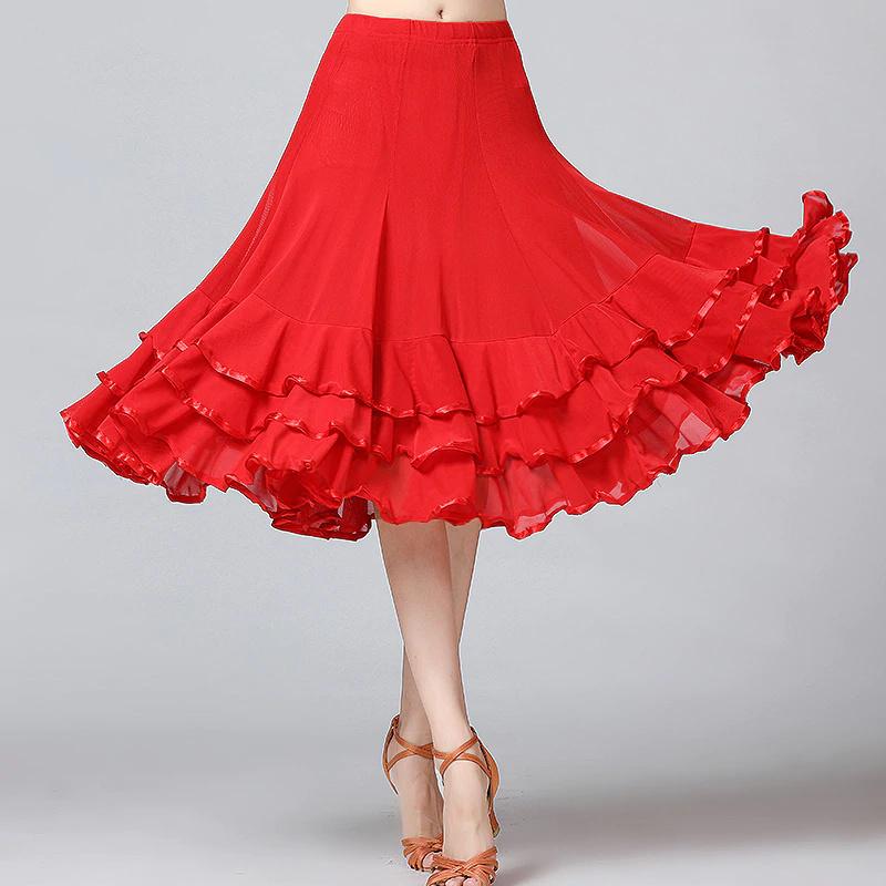 Modern Dance Skirt, Mesh, Large Swing Skirt, Latin Dance, Ballroom Dance, Square Dance, Practice Half Body, Medium Length Dance Skirt