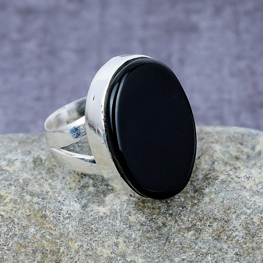 Black Onyx Gemstone Handmade 925 Sterling Silver Jewelry Dainty Ring