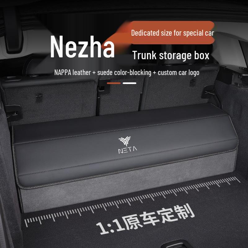 Nezha Car Trunk Dual-Color Leather Storage Box Organizer for N01, V, U Models