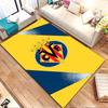 Yellow and Blue CVF Emblem Design Patterned Carpet, Non Slip Mat Suitable for Living Room and Bedroom Sofas