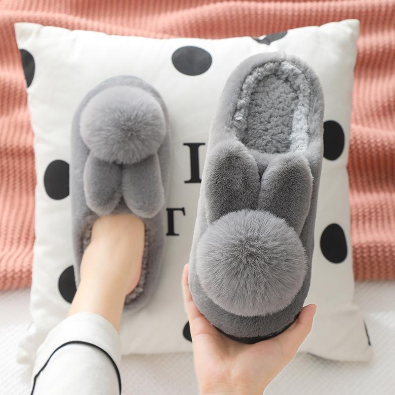 Baumwollpantoffeln für Damen, Winter Dicksohlige Rutschfeste Dreidimensionale Plüsch Warme Hausschuhe, Indoor Hausschuhe