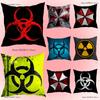 Umbrella Corporation B-Biohazards Kissenbezug Plüschstoff Weicher Kissenbezug Beidseitiger Druck Sofakissenbezug Überwurf