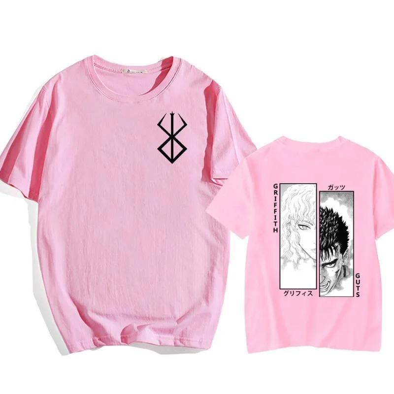 Japan Classic Hot-blooded Aneme Berserk Guts Griffith Graphic Print T-shirt Men Women Loose Casual Cotton Oversized Streetwear Fashion Summer New Tee