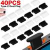 40-1PCS Silicone Type-C Dust Plugs Cellphone Anti-dust Protector Cover Caps USB C Charging Port Dustplugs for iPhone 16 Xiaomi