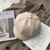 Casual Octagonal New Fashion PU Leather Peaked Cap Beret Hat Newsboy Cap Newsboy Hat