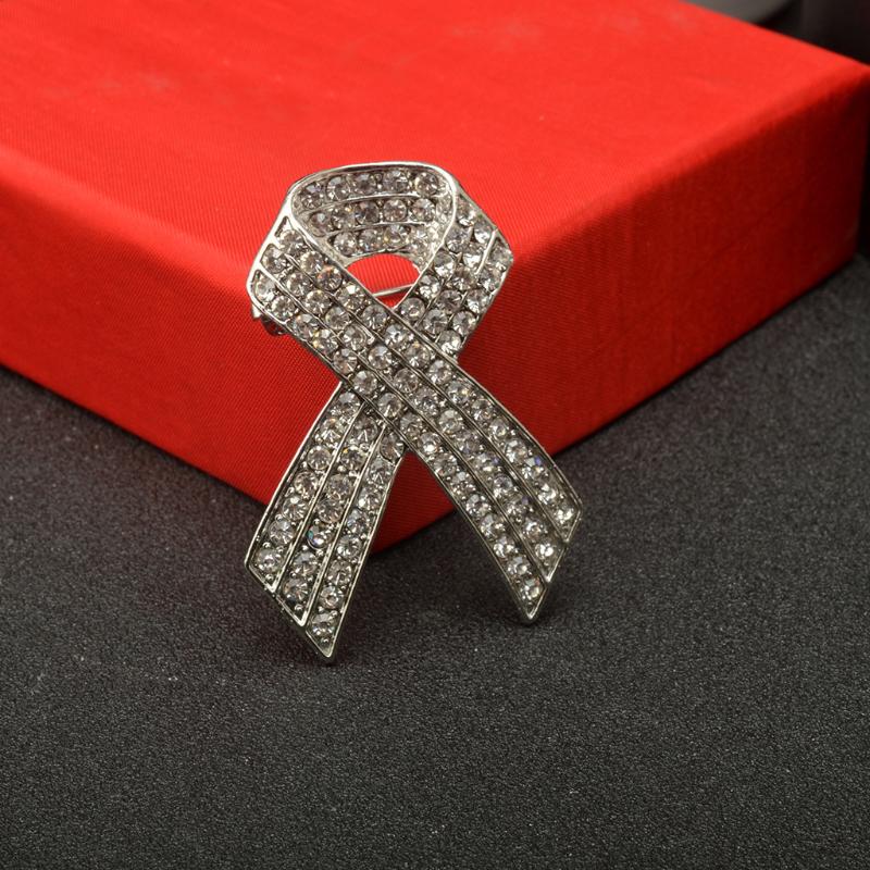 Black Rhinestones Ribbon Brooch Pins For Women Men Elegant Fashion Lapel Pin Decoration Accessories Party Jewelry Gift