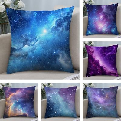 Sternenhimmel Mode Kissenbezug Plüschstoff Weich Beidseitig Bedruckt Sofa Warm Winter Zuhause Kindergeschenk Kissenhülle