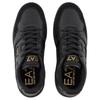 Emporio Armani Adidași joasă cu șireturi și vârf rotund din piele EA7 pentru bărbați Negru X8X187XK402M701