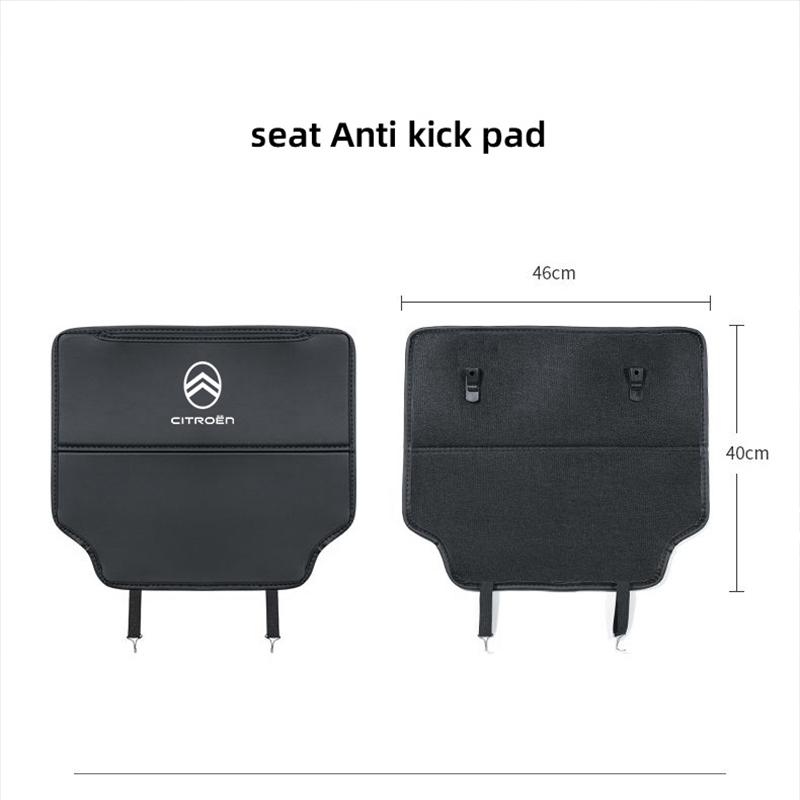 DUQS1 Car Seat Back Protection Anti-Kick Pad Rear Seat Storage Bag For Citroen e-C3 e-C4 X C5X C3 C4 Cactus Picasso C-Crosser C6 C1 C2