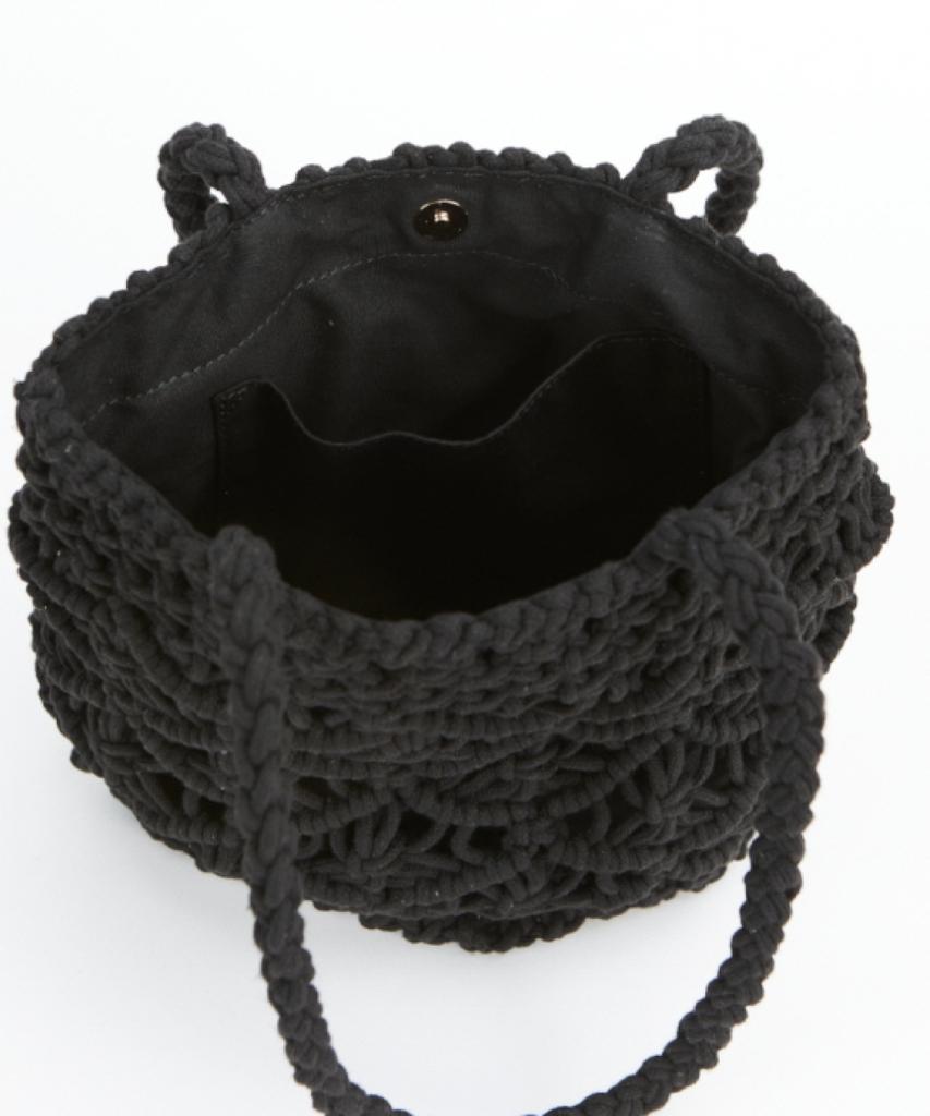 Maia Handcrafted Macrame Shoulder & Tote Bag - Black