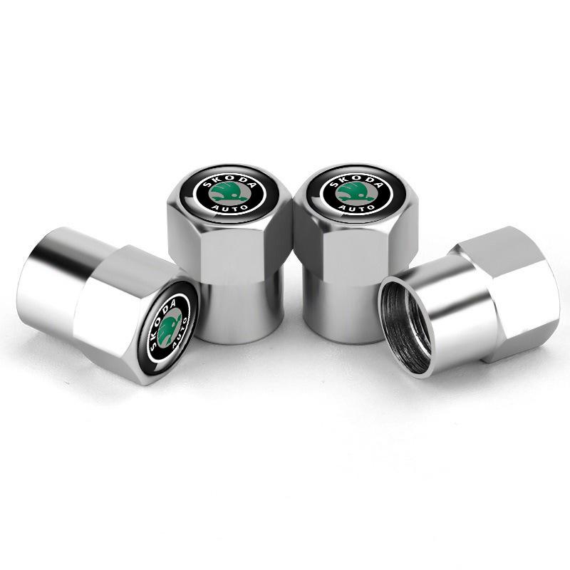 UUUV5 Nouvelles Roues Sportives en Aluminium Bouchons de Valve de Pneu Pour Skoda Kylaq Elroq Octavia Enyaq Kamiq Scala Rapid Superb Karoq Fabia Accessoires
