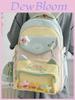 School Girl Nylon Backpack With Design And Multicompartment For Students
