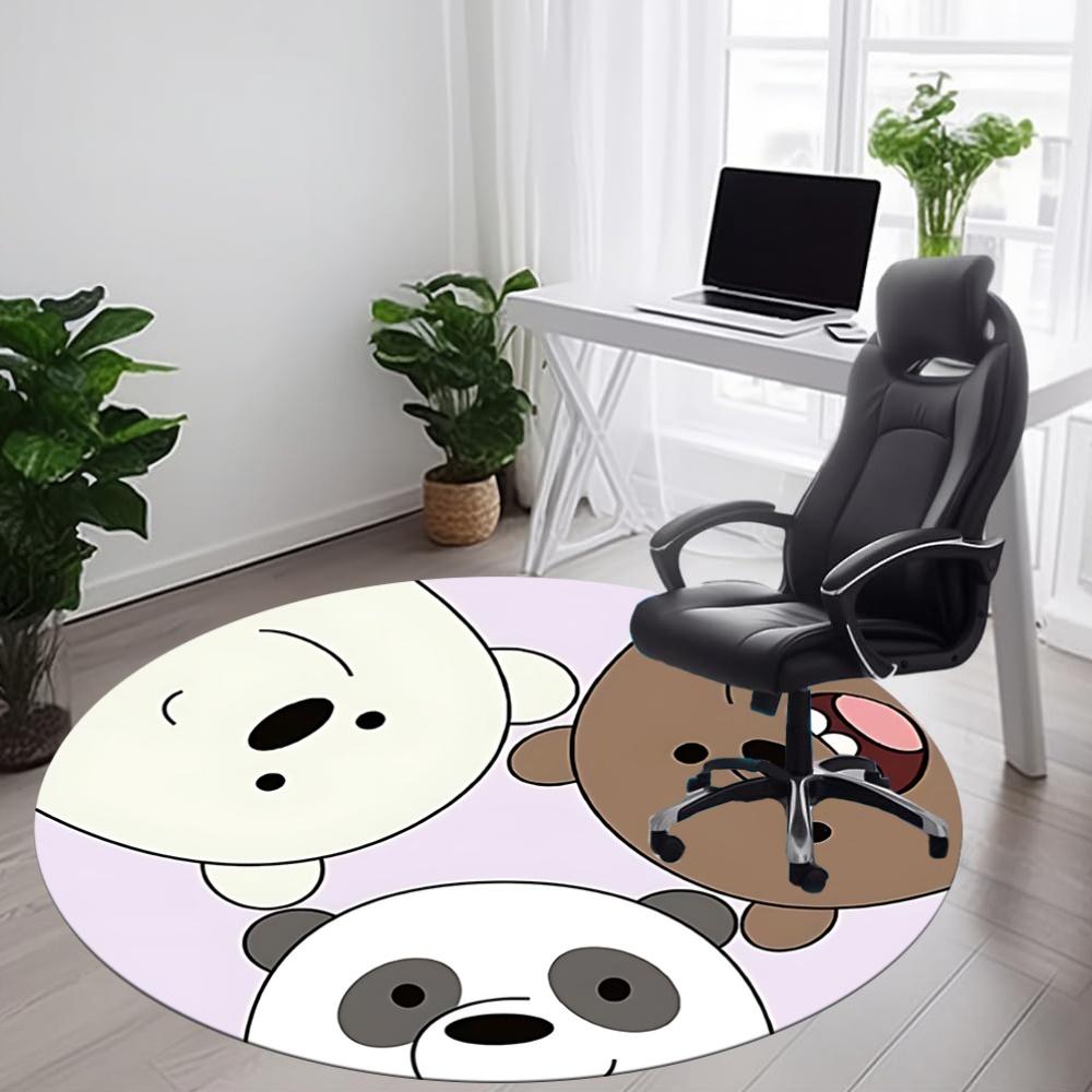 1 Stück We Bare Bears Büro Runder Teppich, Unter Bürostühlen Schlafzimmer Wohnzimmer Heimdekoration, Raumdeko, In Verschiedenen Größen Erhältlich