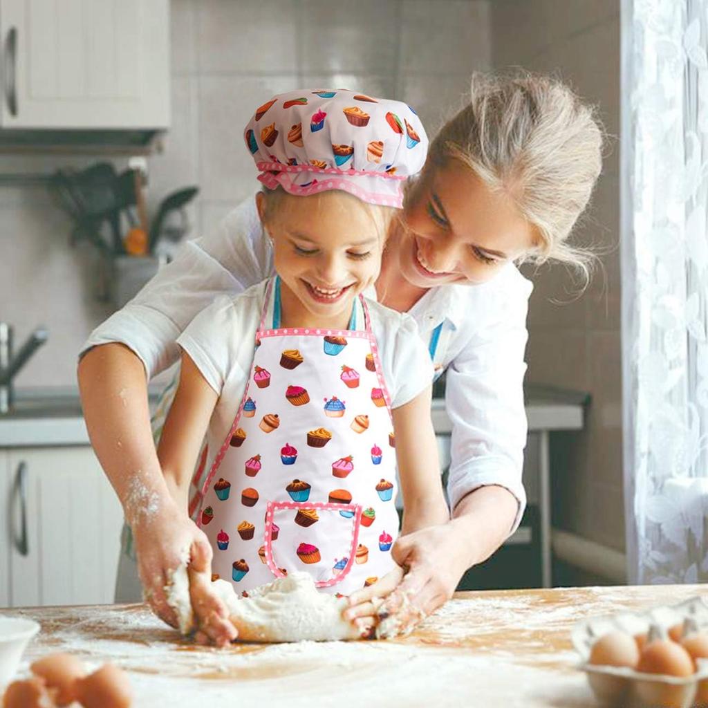 Childrens Set Cooking Cute Baking Set Kitchen Toy Set Accessories Apron With Chef Hat Oven Gloves Pot Holder Cookie Cutter As Childrens Kitchen Gift
