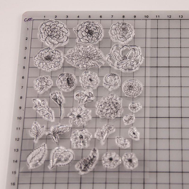 Sello transparente de silicona con forma de flor para álbum de recortes, grabado en relieve para fotos, tarjeta de papel decorativa, arte, regalo hecho a mano