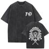 Fashion Vintage Washed Forward Observations Group Battle Tribe From The Grave Pull Over Print T-shirts Skeleton Male