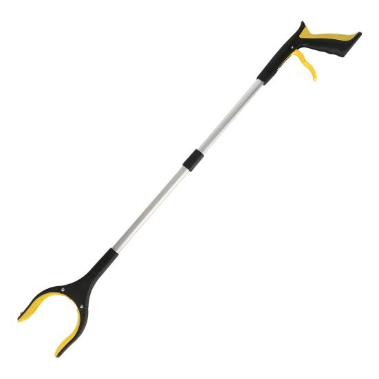 Foldable Reacher Grabber Aluminum Alloy Long Arm Trash Clip Litter Picker Tool with Rubber Grip Handle